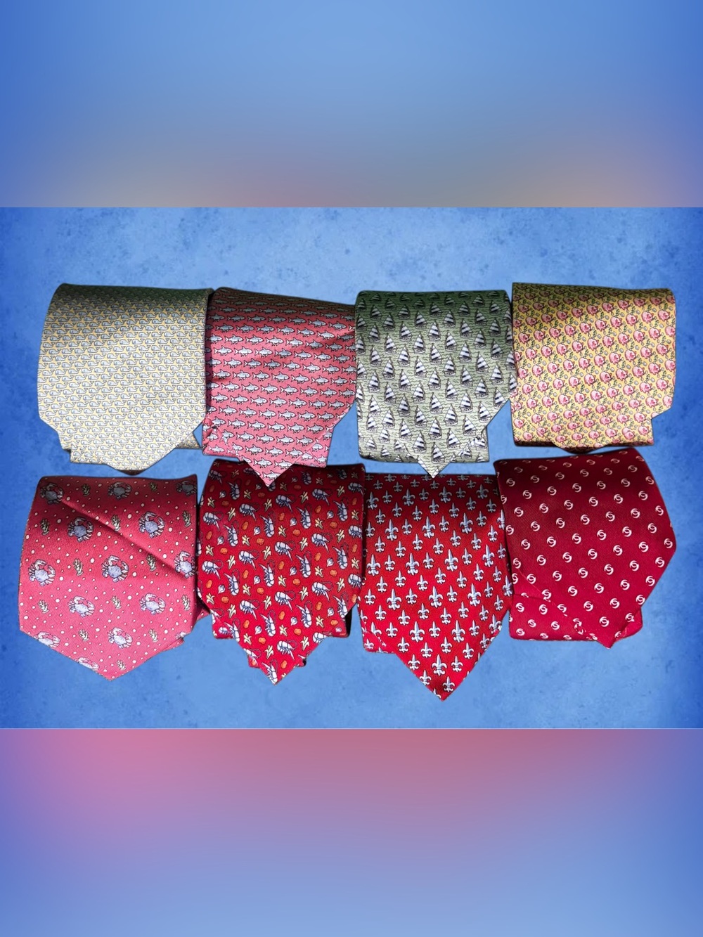 Vineyard Vines Silk Tie Lot of 8 Novelty Summer Nautical Marthas New Orleans
